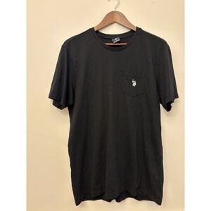 U.S. Polo Assn Black Pocket T-Shirt‎ Men's Medium 100% Cotton Casual Tee Logo
